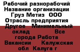 Рабочий-разнорабочий › Название организации ­ Груз-Метиз, ООО › Отрасль предприятия ­ Другое › Минимальный оклад ­ 25 000 - Все города Работа » Вакансии   . Калужская обл.,Калуга г.